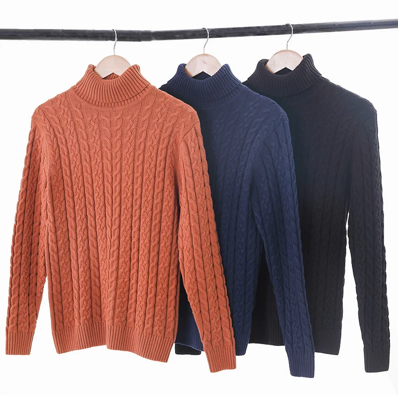 Мужской Однотонный свитер с воротником-хомутом длинным рукавом | Мужская одежда