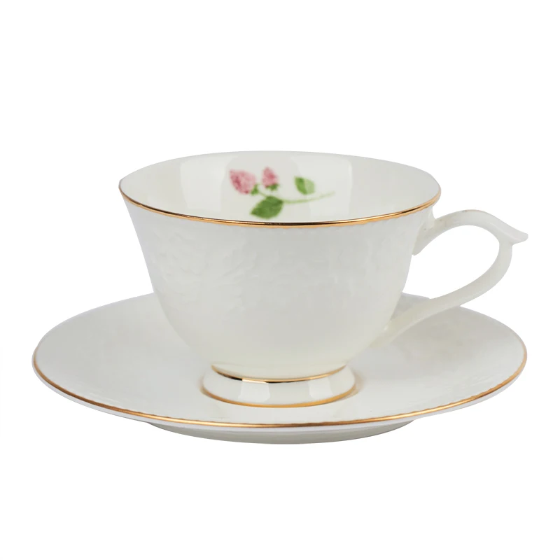 Кофейный сервиз с блюдцем и чашкой из белого костяного фарфора английский