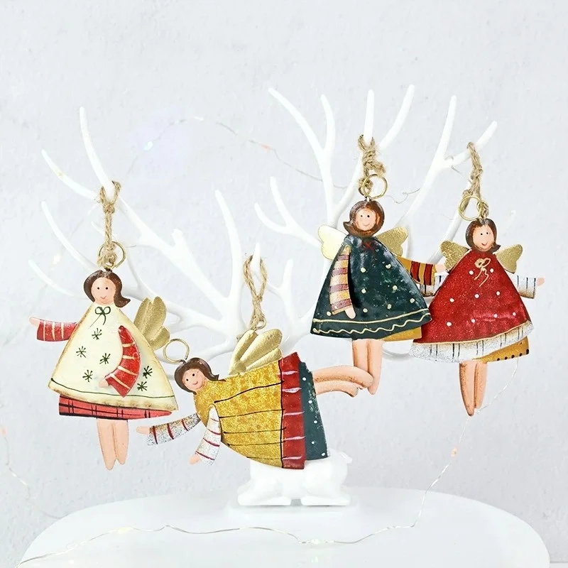 

Christmas decorations, hand-painted, metal dancing angels, height 14cm, Christmas tree pendants, household items, New Year gifts