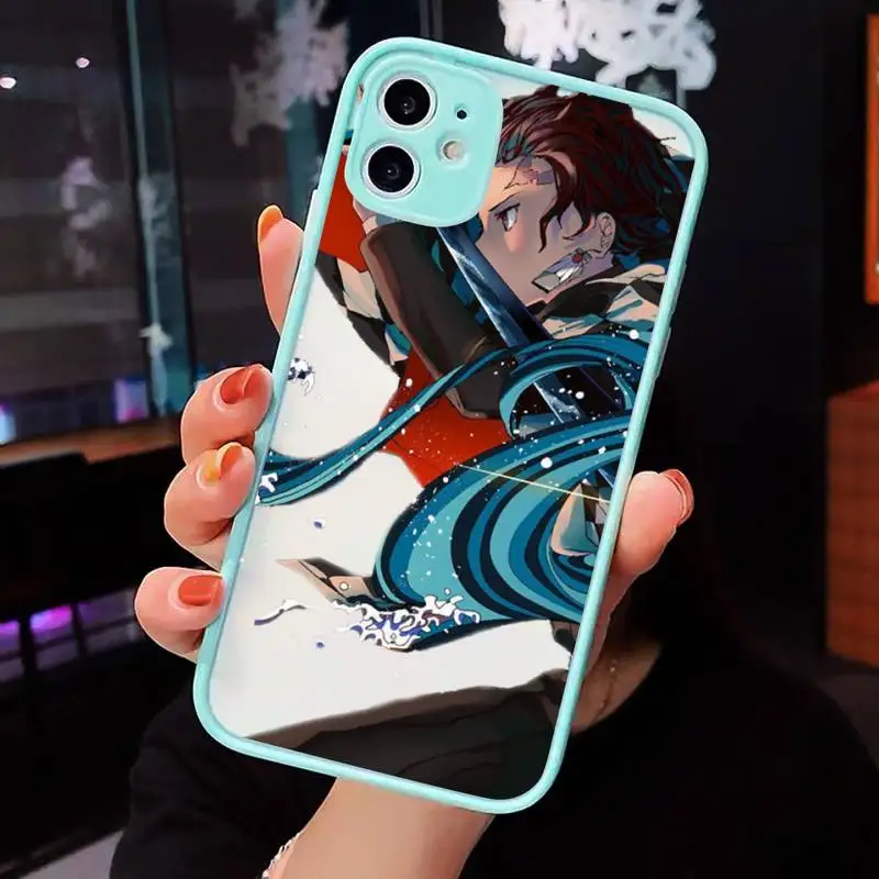 

Demon Slayer Phone Case Clear Funda matte transparent For blue iPhone 7 8 x xs xr 11 12 pro plus max mini