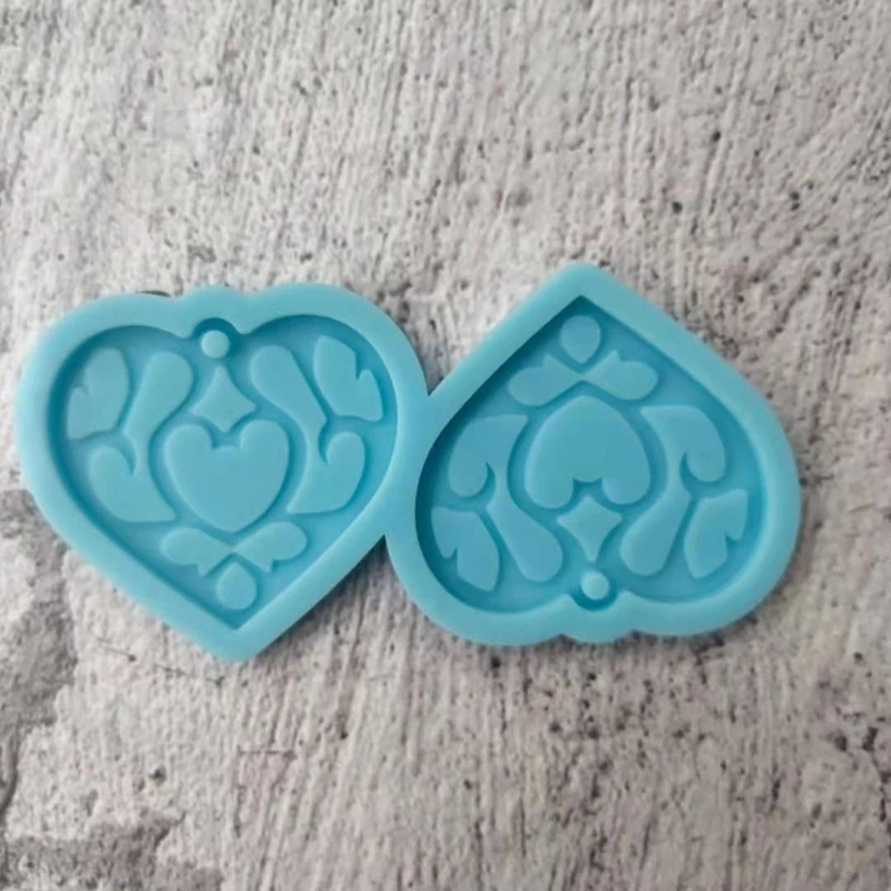 

5 Pcs Epoxy Resin Mold Heart Earrings Pendant Silicone Mould DIY Crafts Jewelry Casting Tool