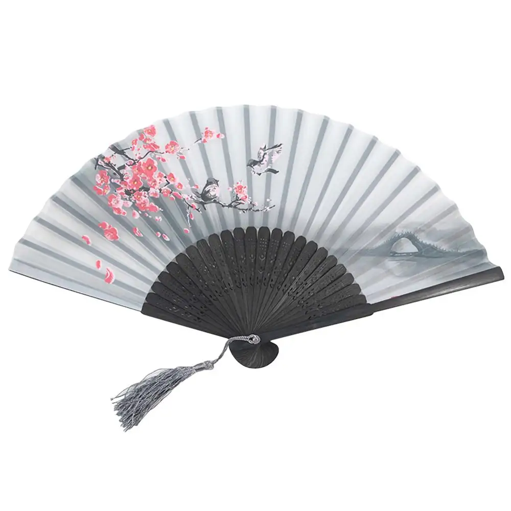 Летние винтажные бамбуковые складные веер с цветами ручной работы вечерние