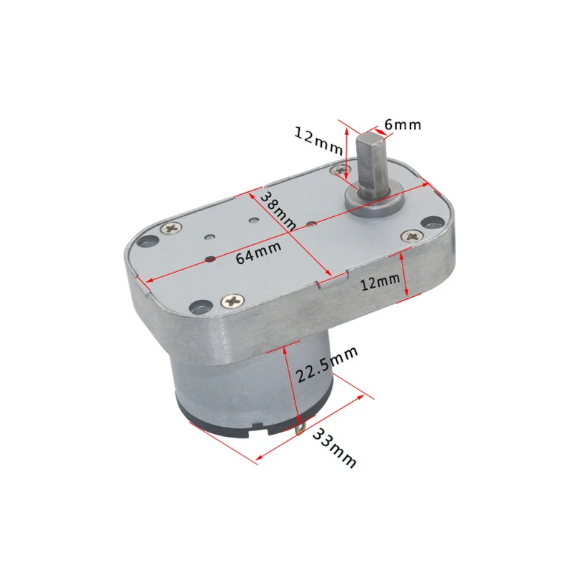 1 шт. DC12V 24 В A6438 520 металлическая коробка передач турбо червячный редуктор
