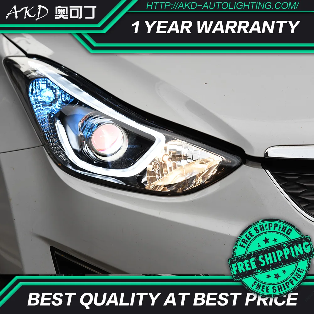 АКД автомобильного тюнинга фар для Hyundai Elantra 2012 2016 светодиодные фары DRL