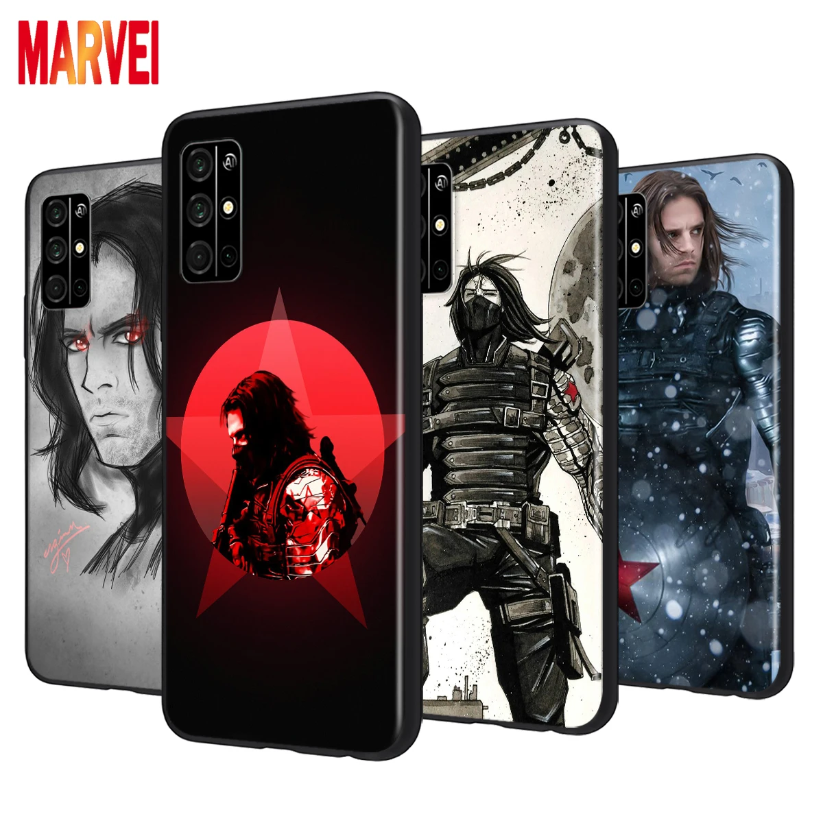 

Marvel Winter Soldier Art Soft TPU Cover For Huawei Honor 8S 8C 8X 8A 8 7S 7A 7C 7 Pro Prime RU MAX 2020 2019 Black Phone Case