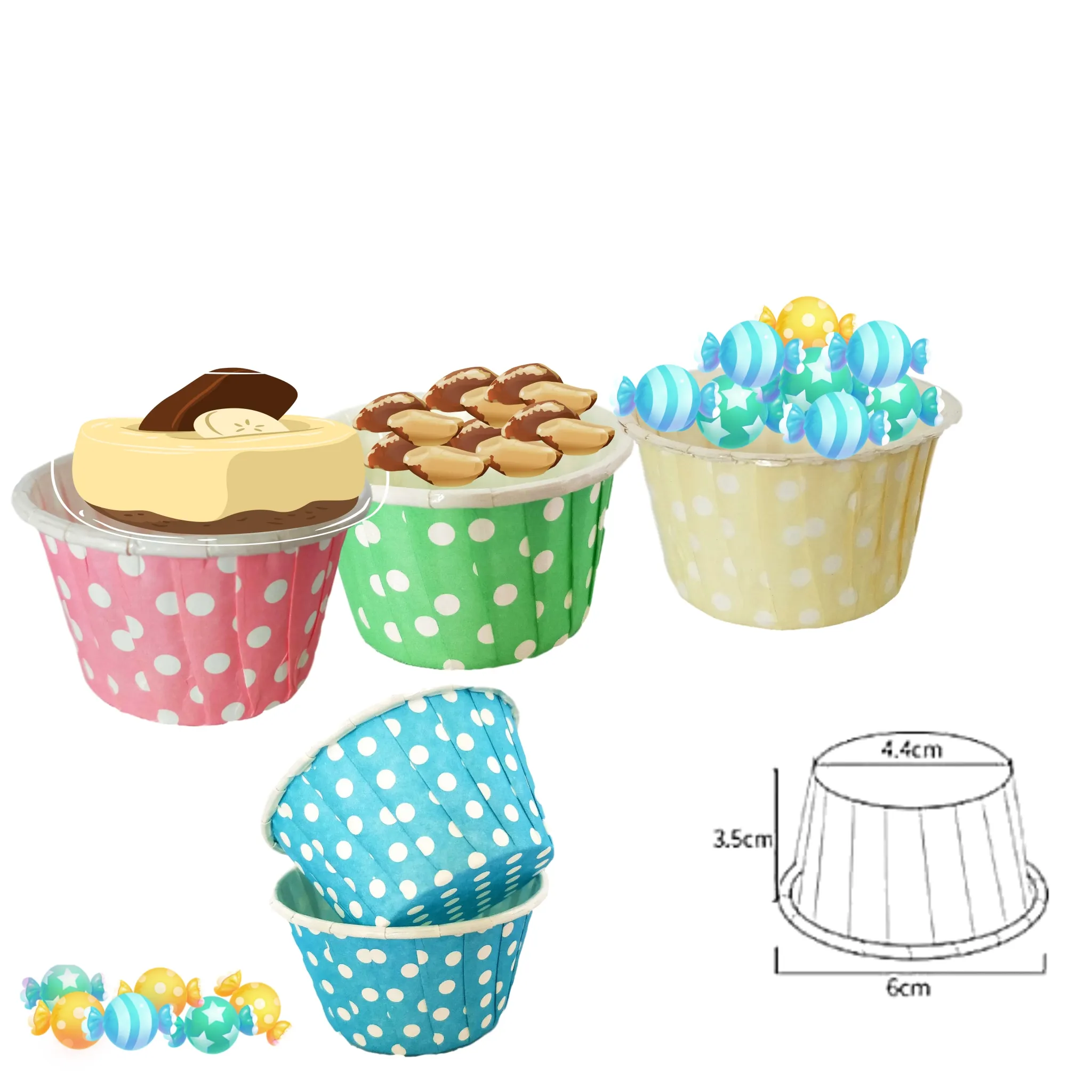 50 шт. бумажные стаканчики для кексов на белом фоне | Дом и сад