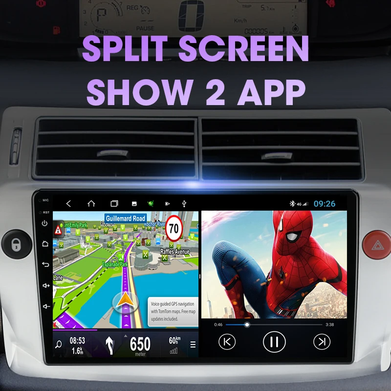 Мультимедийная магнитола JMCQ 2DIN Android 10 GPS навигация сдвоенный экран|Автомагнитолы|