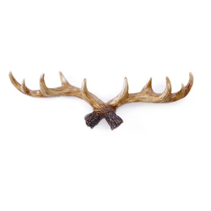 

European Style Retro Antlers Hooks Wall Hanging Coat Hook Resin Sundries Hanger Wall Mounts Room Storage Racks Crafts Home Decor