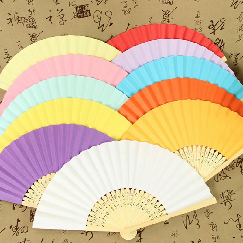 

Colorful Blank Folding Fan Painting Fan Art Handmade Toy Kids Wooden Folding Fan Creative Drawing Graffiti for DIY