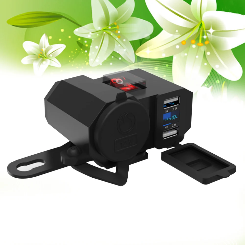 

USB 12V Motorcycle Waterproof Charger Cigarette Lighter Voltmeter Include