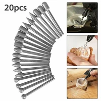20pcs rotary tool drill bits set 120 grit electroplated diamond burr grinding burrs drill bit for grinding polishing engraving