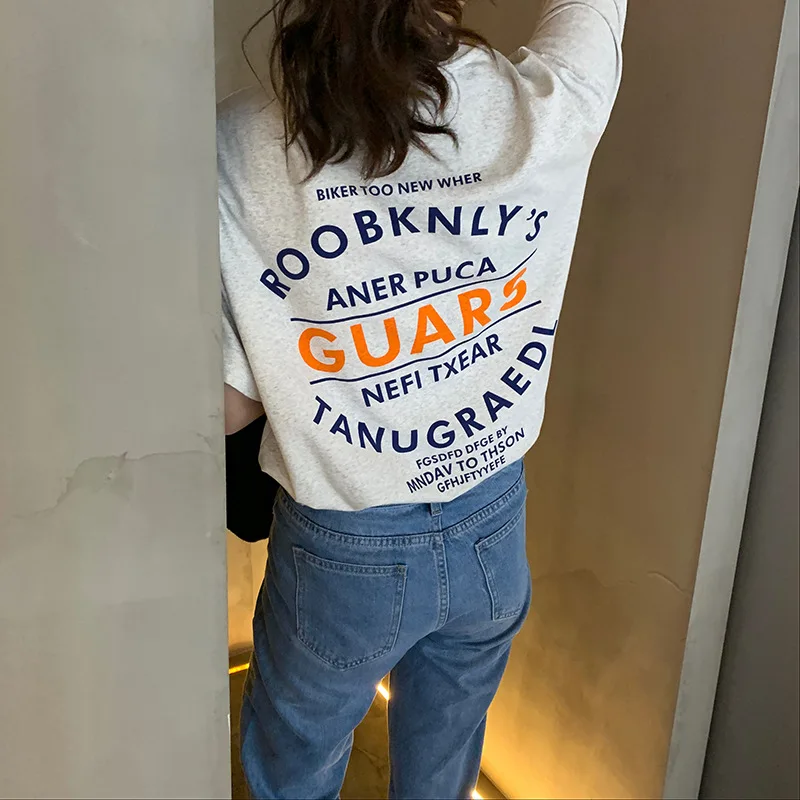 Женская Винтажная футболка с коротким рукавом хлопковая Повседневная белая