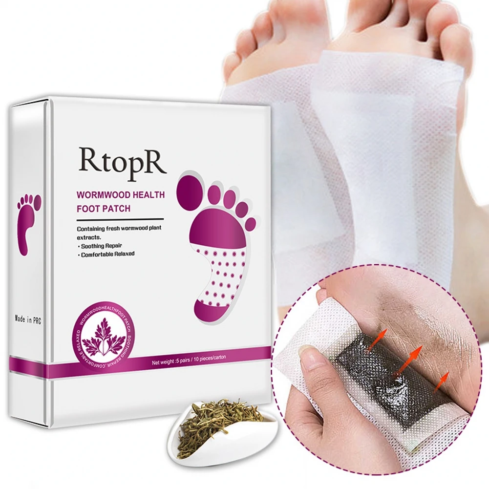 10 pcs Tradition Detox Foot Patch Wormwood Health Body Detox Improve Sleep Foot Care Patch Beauty To