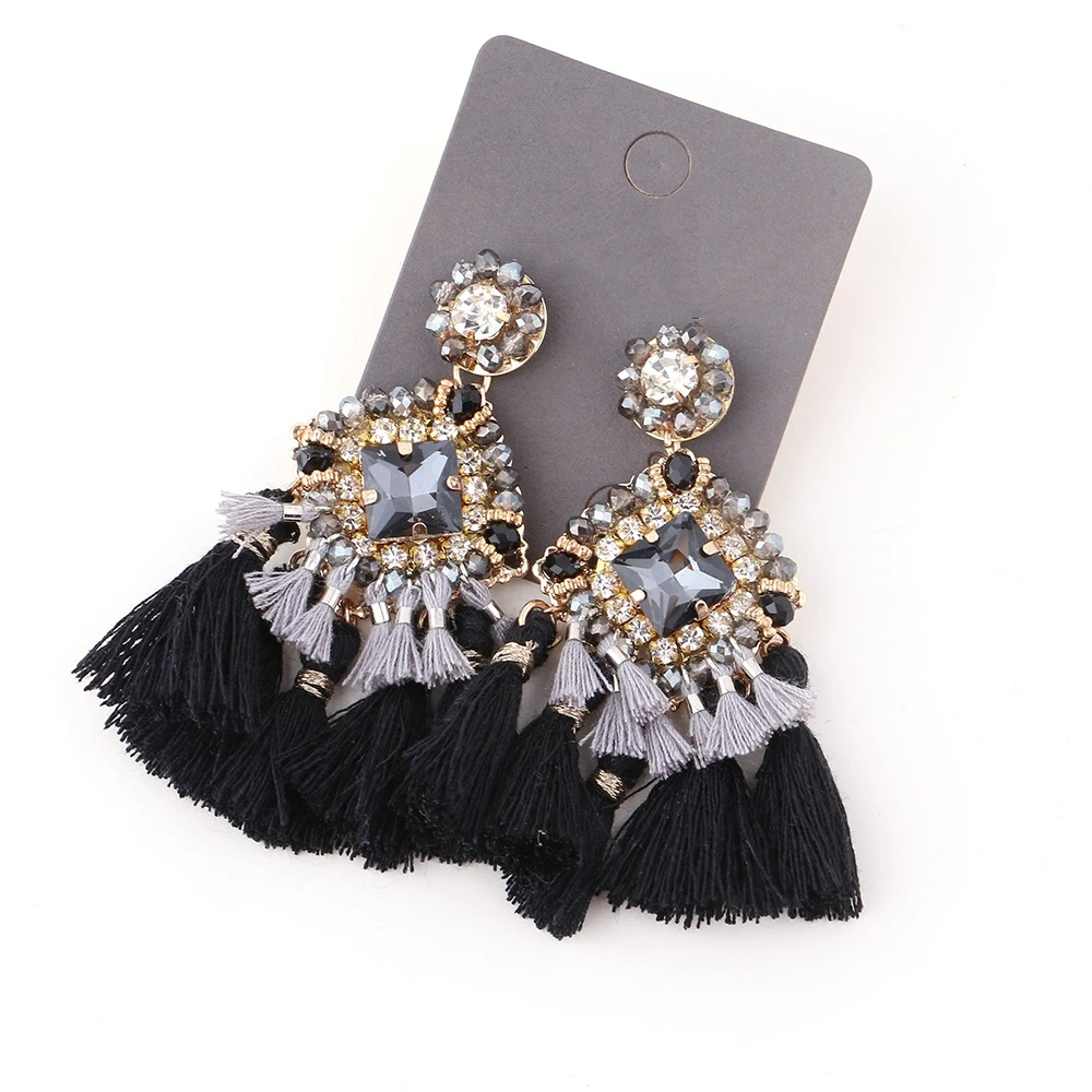 

ELEGANCE11 Bohemia Big Earrings for Women Exaggerated Tassel Earrings Winter Trendy Statement Earrings Christmas Gift Jewelry