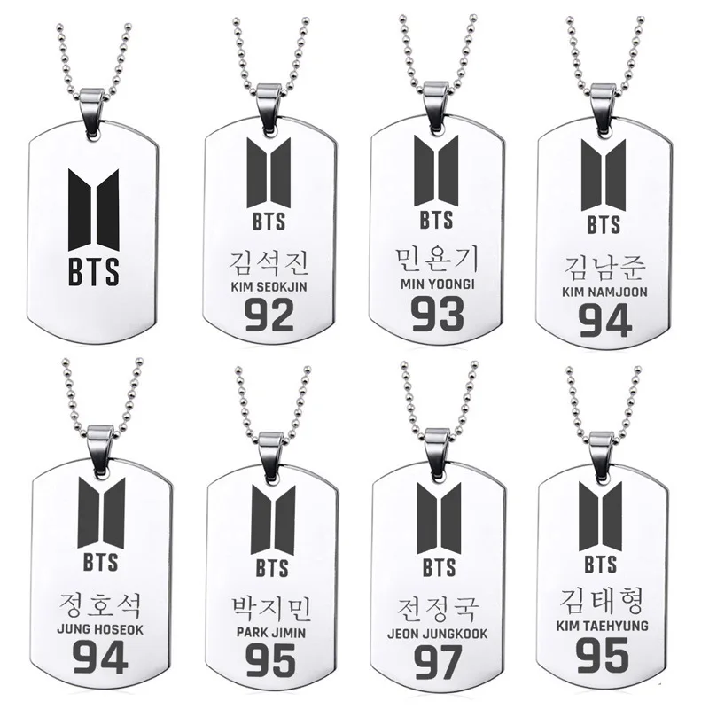 Kpop ювелирные изделия BTS Bangtan для мальчиков в армейском стиле тег ожерелье тренд 2021