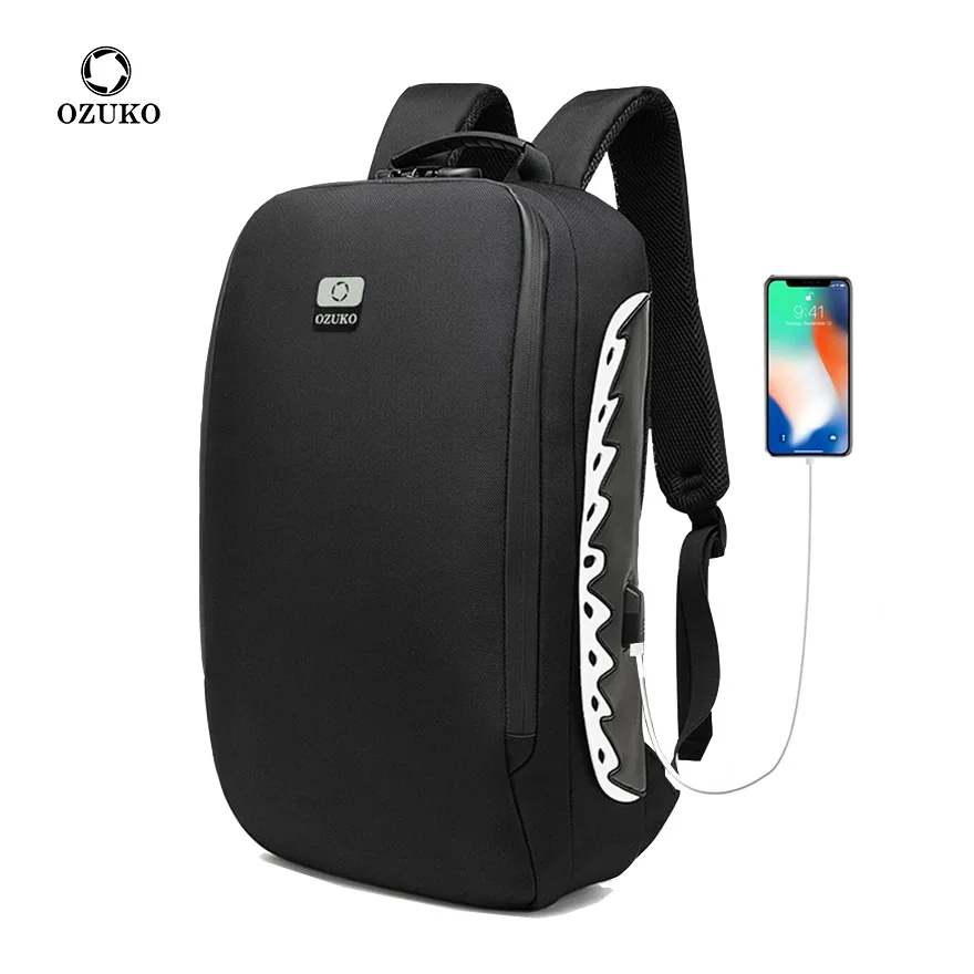 

New Style Multifunction Men 15.6" Laptop Backpacks Teenager Fashion Waterproof Travel Anti-thief Luggage Bag Reflective Strip