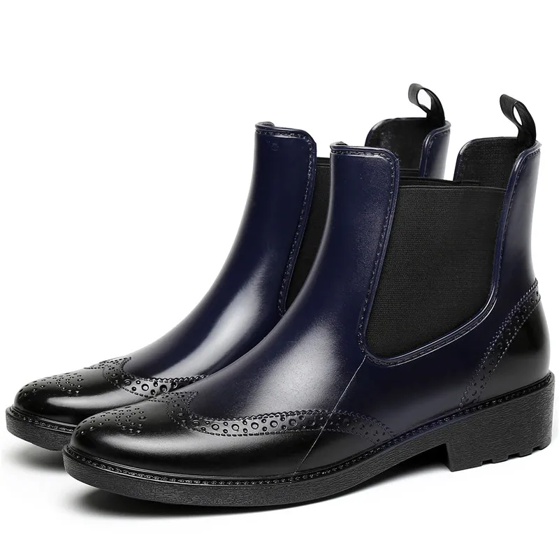 

2020 NEW Autumn Rubber Shoes Women Rain Boots Chelsea Boots Waterproof Ankle Boots Girl Flat Platform boots Spring Booties