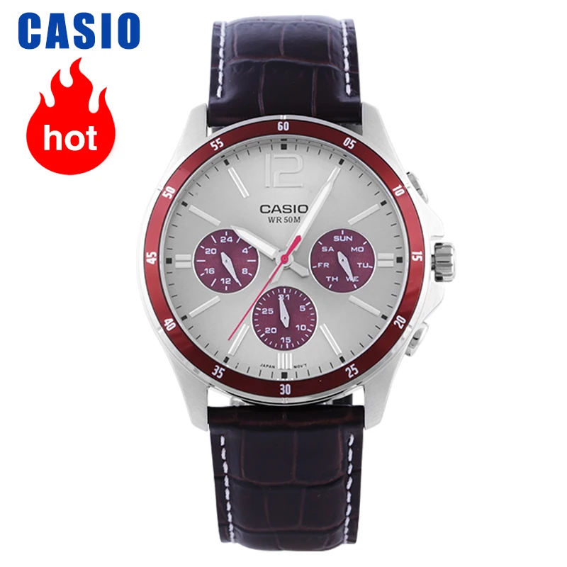 Часы Casio Watch указатель мужские часы золотой чехол кварцевые MTP 1374L 7A1|Кварцевые