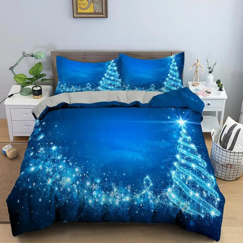 

Luxury Christmas Gold Bedding Set Parttern 2/3Pcs Duvet Cover and Pillow Case US/EU/UK/AU Single Twin Full Queen King Size