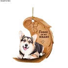 Брелок Forever In My Heart Dog цветок розы креативный акриловый автомобильный Декор зеркала заднего вида с крылом запоминание милая сумка для ключей