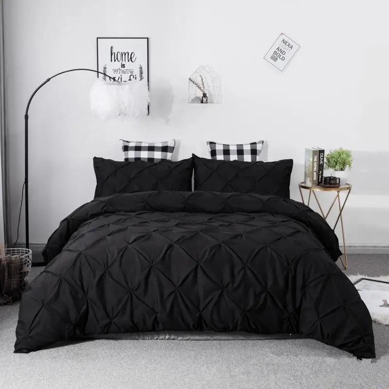 

Luxury Duvet Cover Set Queen King Size Pinch Pleat Brief Bedding Sets Comforter Cover Pillow cases