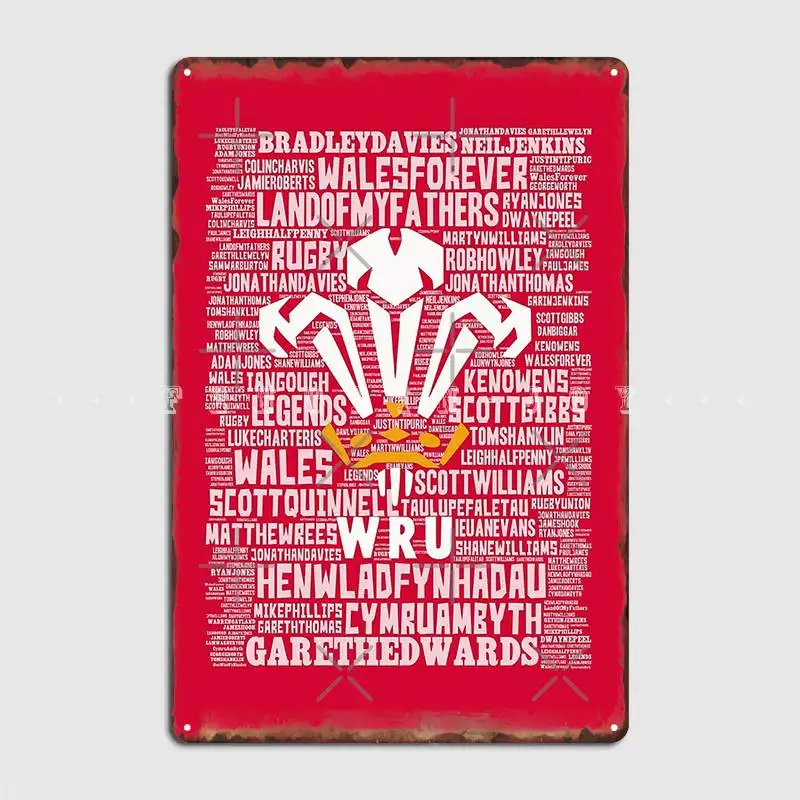 

Плакат для регби Wru, металлический плакат, кинотеатр, кухня, паб, гараж, классическое украшение гаража, жестяной плакат