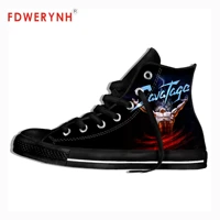 mens canvas casual shoes savatage band metal music customize pattern color high top lace up lightweight footwear for men
