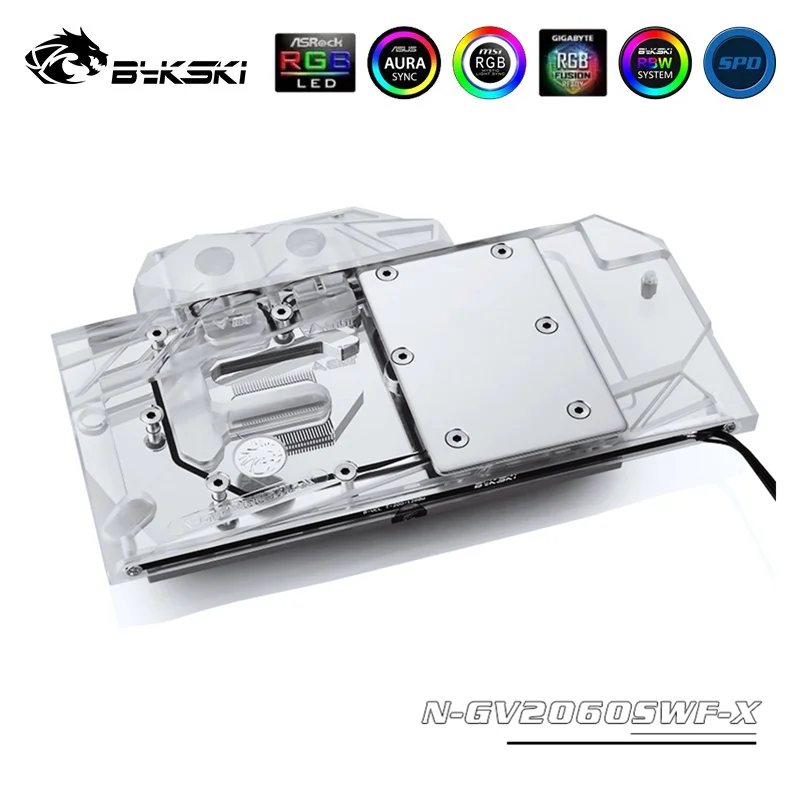 Водяной блок Bykski с полным покрытием RGB/ARGB GPU для GIGABYTE RTX2070/2060 GAMING Super Windforce OC 8G