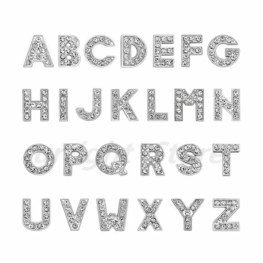 1 шт. A Z Стразы буквы английского алфавита Внутренний диаметр: 10 мм скользящие