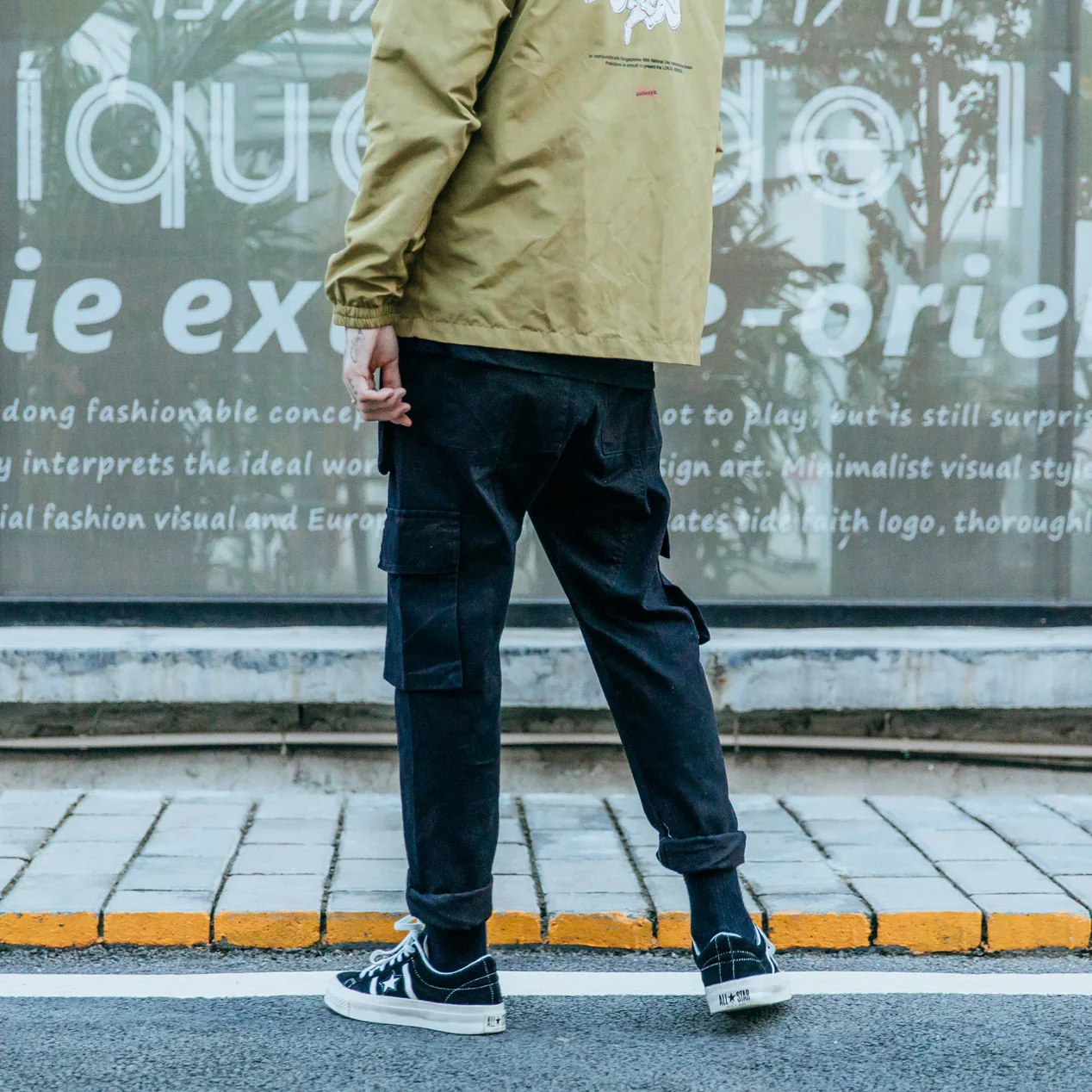 Сафари Стиль! Несколько карманов Брюки карго мужские прямые брюки эластичный