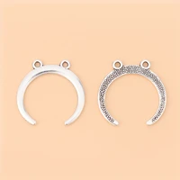 50pcslot silver color crescent moon double horn charms pendants beads for bracelet necklace jewelry making accessories