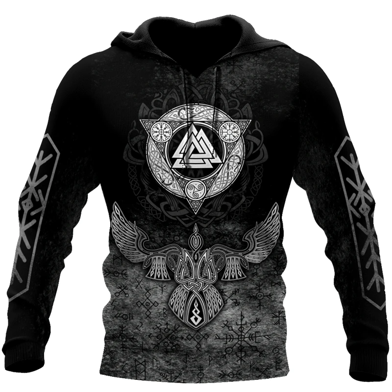 

Fashion zipper hoodie Viking tattoo pattern 3D full print men's autumn hoodie unisex Harajuku casual street sweatshirt DYI196