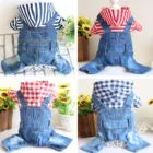 Одежда для собак, мягкая летняя Клетчатая джинсовая жилетка для собак, куртки для маленьких собак, чихуахуа, джинсовая куртка для щенков, футболка, жилеты для кошек