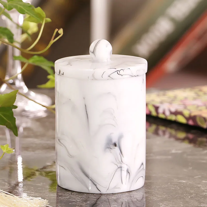 JINSERTA коробка для хранения Из Мраморной смолы 2 жилы органайзер ватных палочек