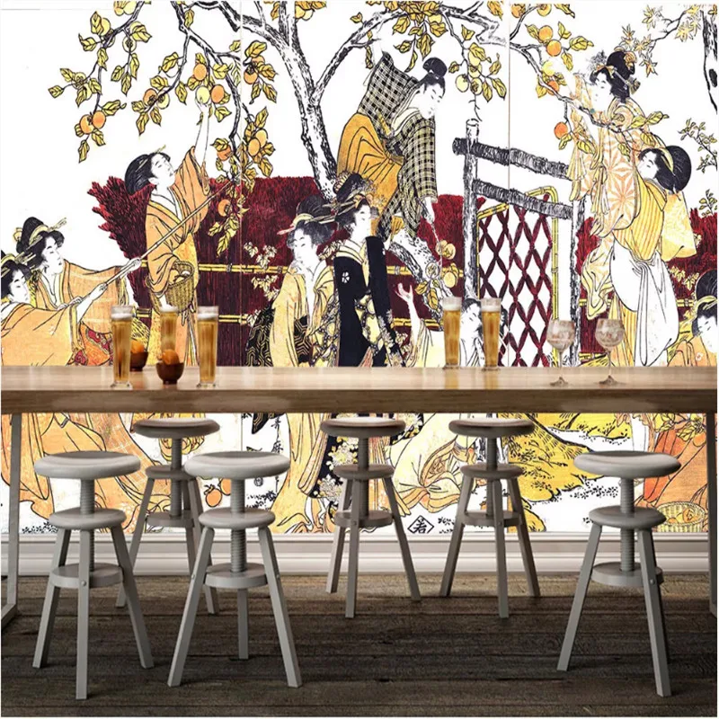 Япония Ukiyo-e люди выбор хурмы Этническая роспись обои 3D японская кухня суши