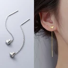 2022 длинные висячие серьги с кисточками в форме сердца золотого и серебряного цвета, корейские Висячие женские серьги для девушек, Модная бижутерия для вечеринки, подарок для девушек