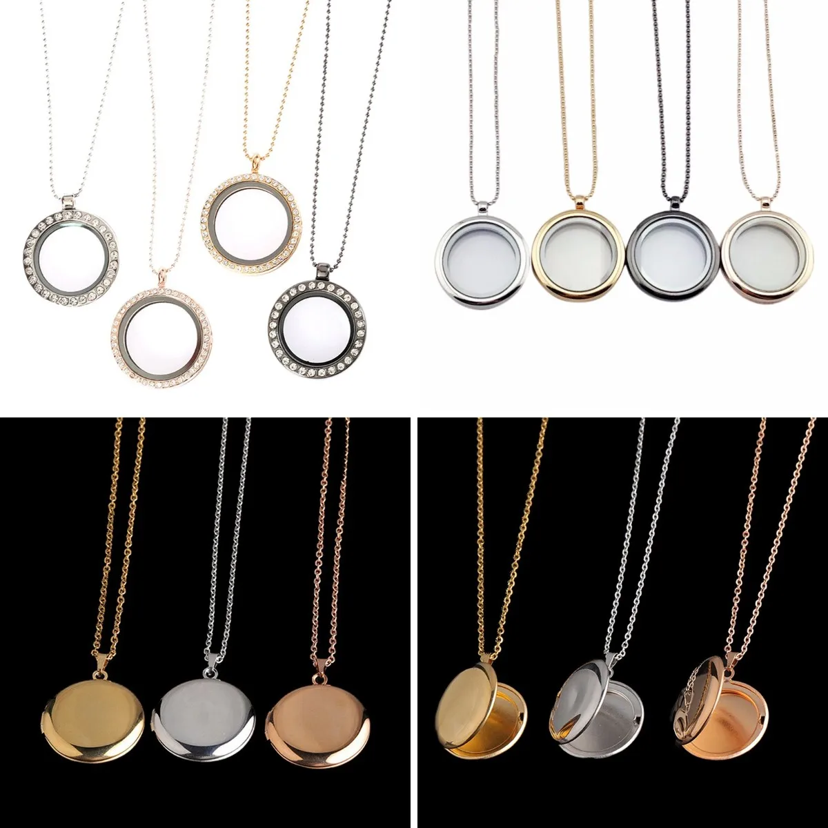 Круглое ожерелье с подвеской стеклянный кулон подарок круглая открывающаяся