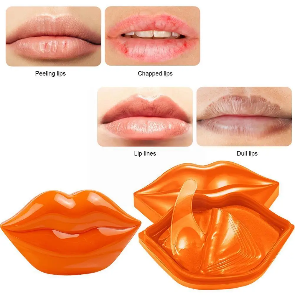 

20 Posts Lip Plumper 24k Gold Lip Mask Pads Anti Ageing Masks Pads Lips Lip Care Gel Enhancer Patch Essence Moisture J9Z4