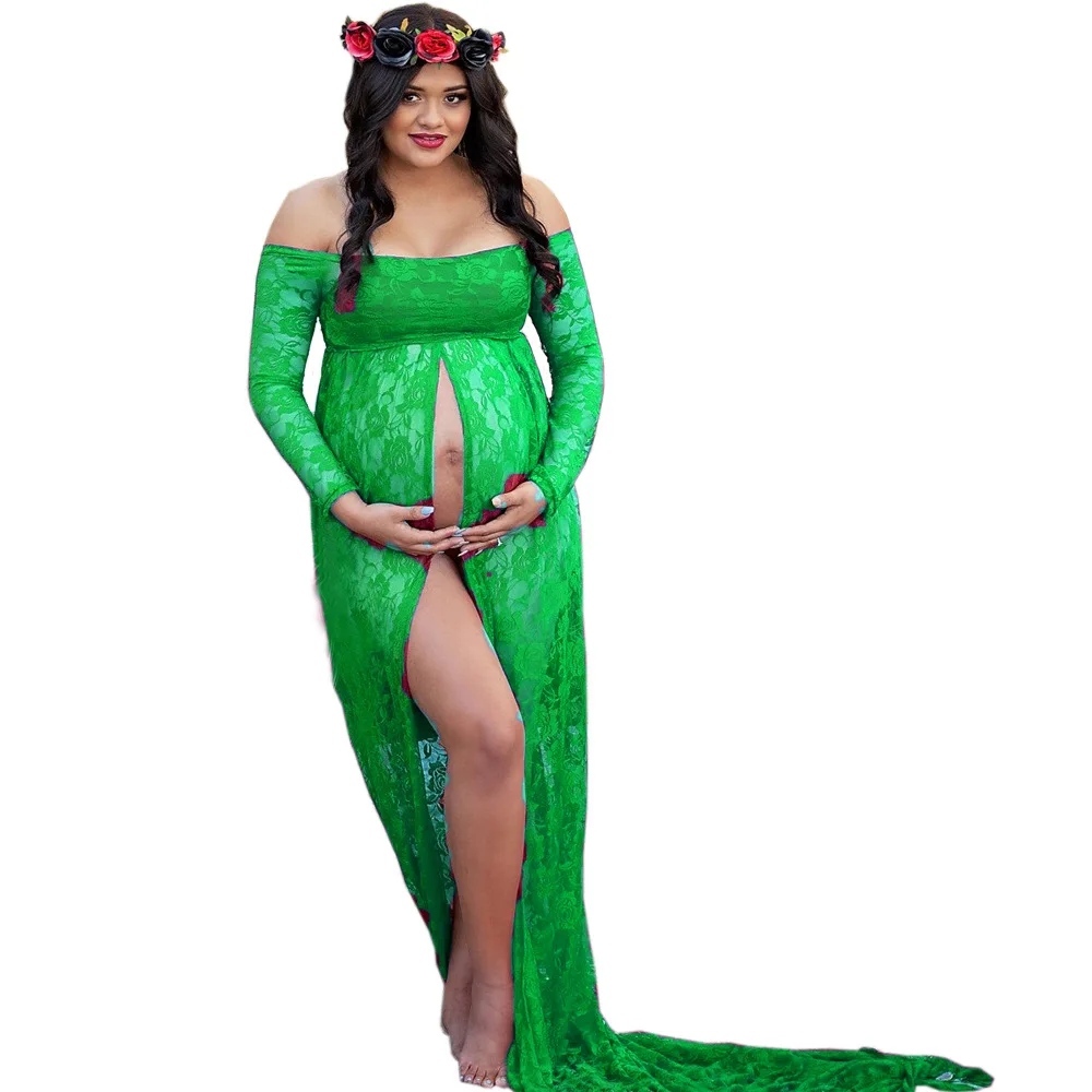 Платья для беременных с длинным хвостом фотосессия реквизит Макси платья женщин