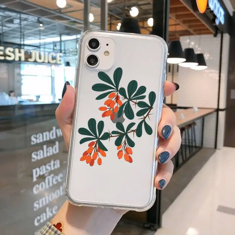 

Pretty Flower fashion Phone Case Transparent for iPhone 11 12 mini pro XS MAX 8 7 6 6S Plus X 5S SE 2020 XR