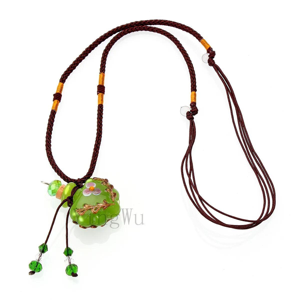 YingWu подвеска-флакончик из муранского стекла с изображением цветка зеленого
