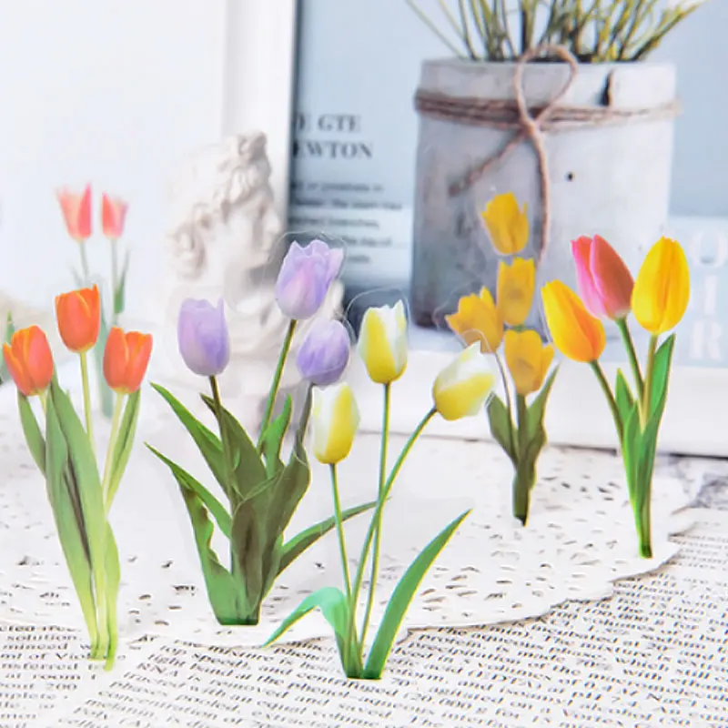 

1 Bag PET Flowers Daisy Deco for Journal Stationery Supplies Plant Stickers Junk Journal Scrapbooking Label Stickers