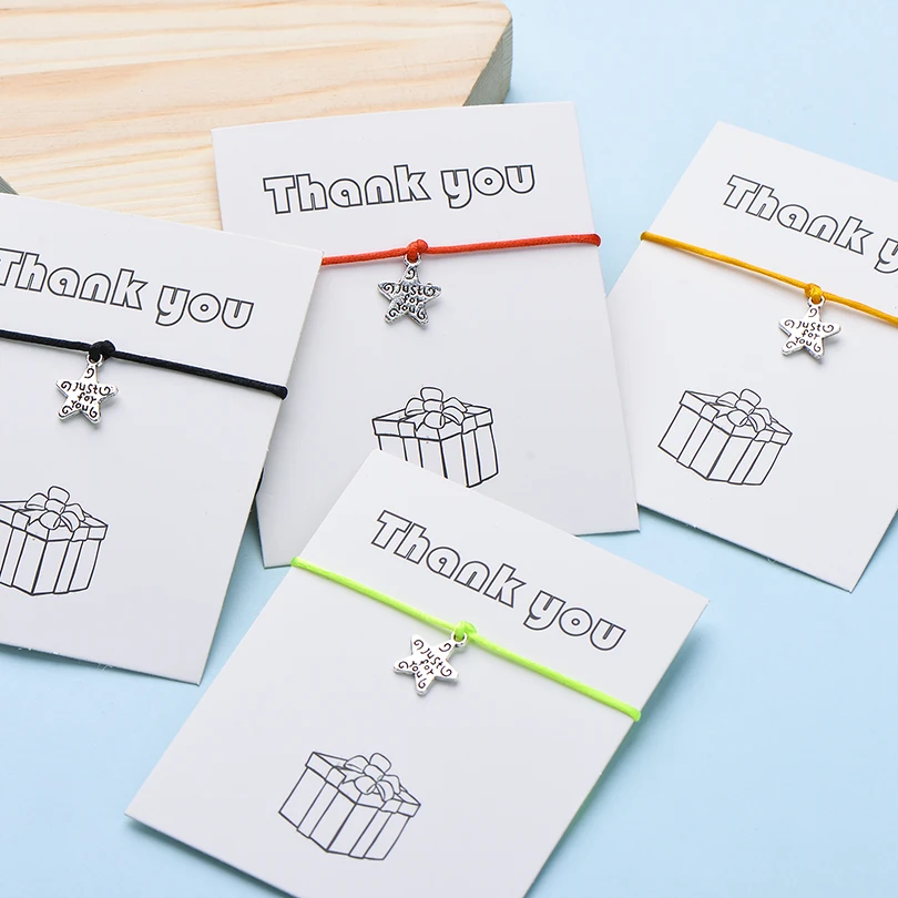 IYOE Wish Card Thank You очаровательные браслеты со звездочками для женщин и мужчин пара