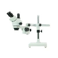 universal base single arm visual pcb c adapter camera 7x45x zoom stereo trinocular microscope china made