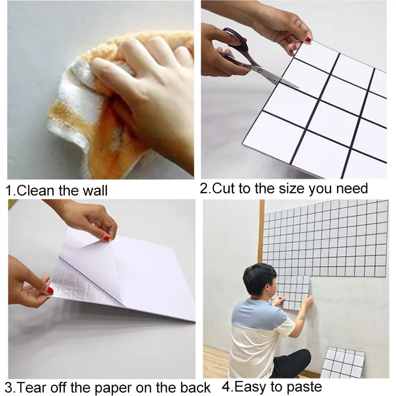 Modern Self-adhesive 3D Panel Wall Stickers For Kitchen Apron Panel Cabinet Stove Water Oil Proof White Plaid Self Adhesive Tile