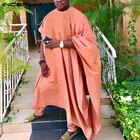 Мужское платье в африканском стиле Abaya, модные однотонные халаты в стиле Саудовской Аравии с расклешенными рукавами, Свободный плащ в африканском стиле