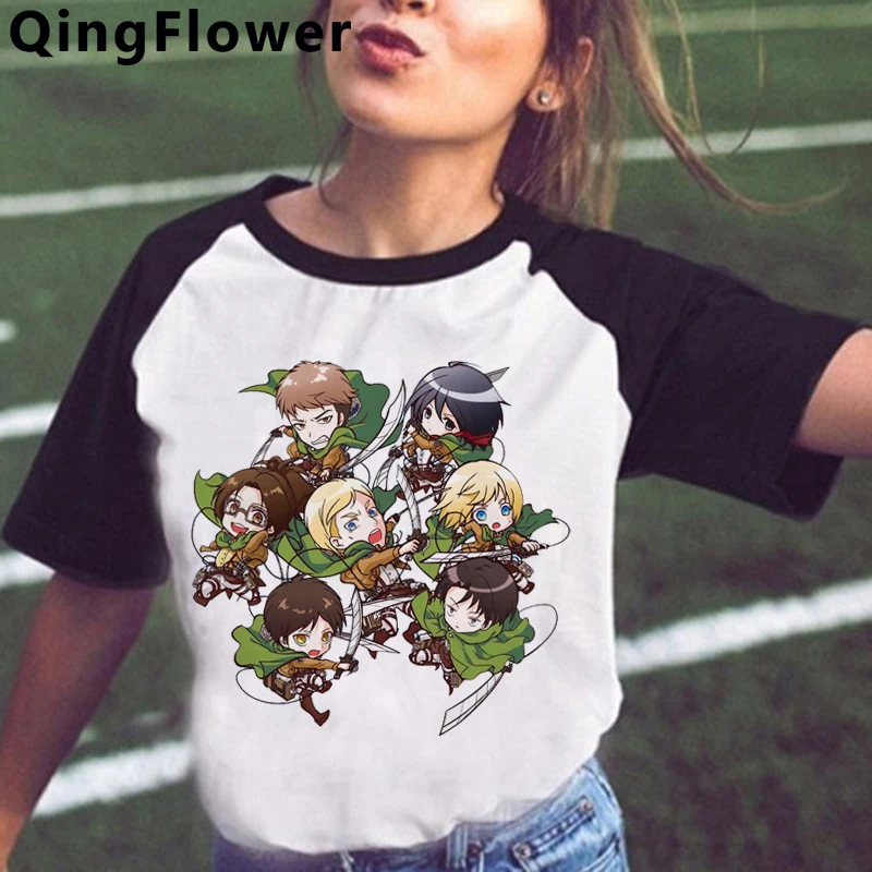 

Attack on Titan Shingeki No Kyojin summer top clothes female casual tumblr japanese t-shirt summer top