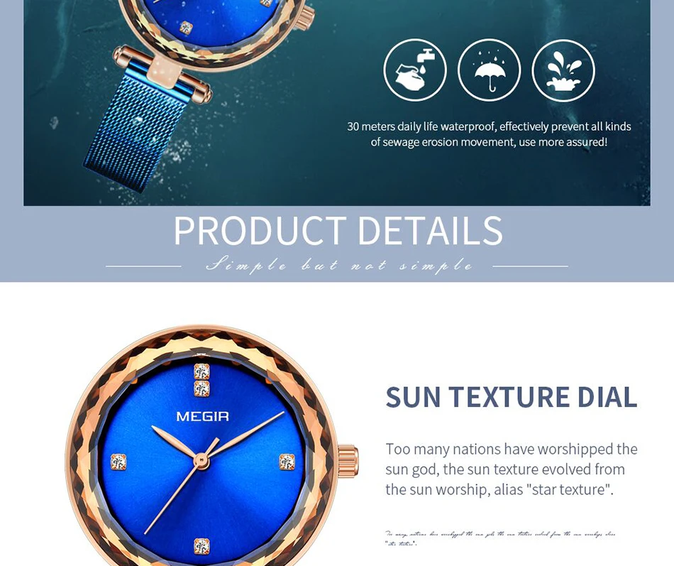 Reloj Mujer Лидирующий бренд MEGIR женские часы RoseGold Relogio Feminino Роскошные сетчатые часы-браслет женские часы
