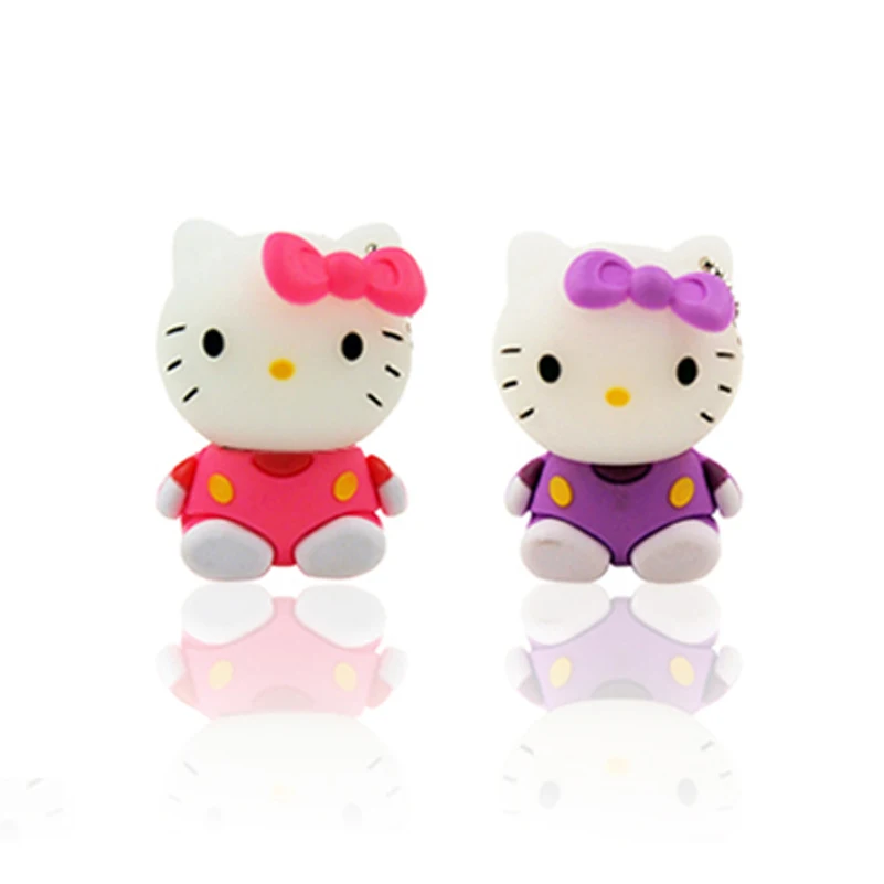 Креативный Usb 2 0 мультяшный флеш накопитель Hello Kitty 32 ГБ 64 128 МБ милые флешки с