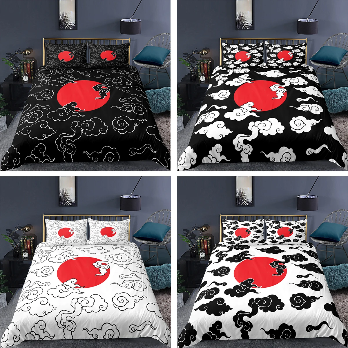 3D HD с принтом облачка комплект постельных принадлежностей модное одеяло